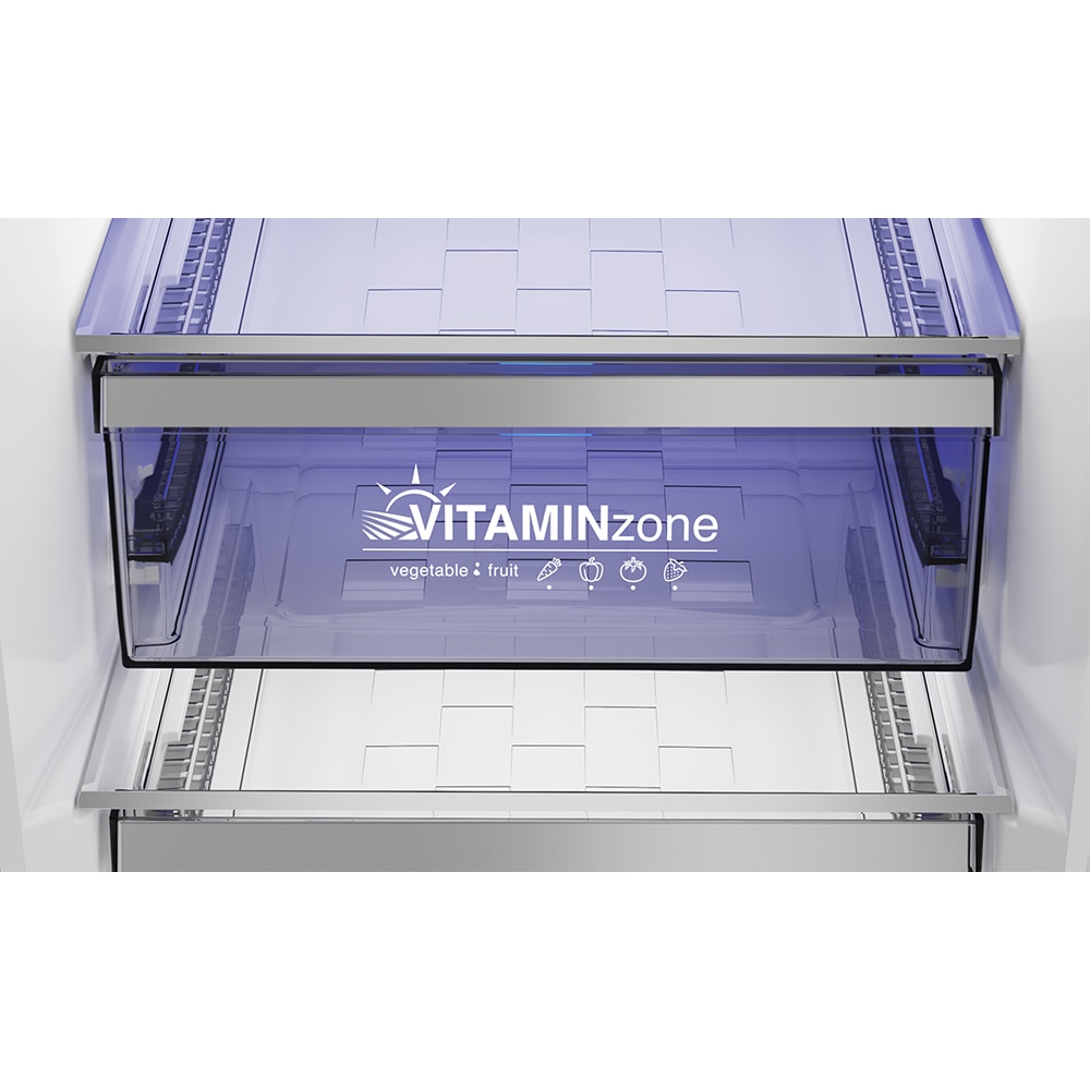 Combina frigorifica GRUNDIG GKPN 66831 XR, No Frost, 316 l, H 186.5 cm, Clasa D, dark inox