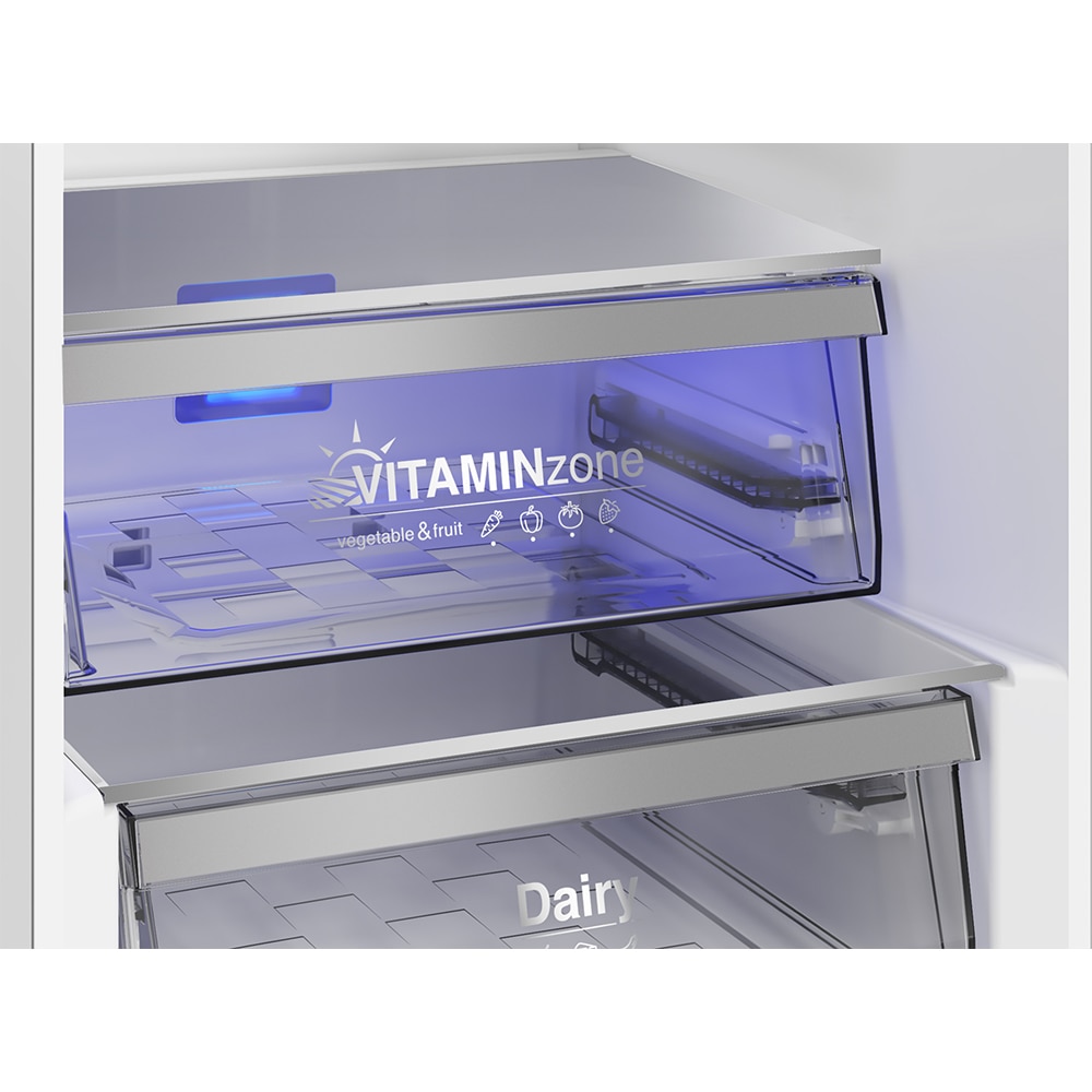 Combina frigorifica GRUNDIG GKPN 66831 XR, No Frost, 316 l, H 186.5 cm, Clasa D, dark inox