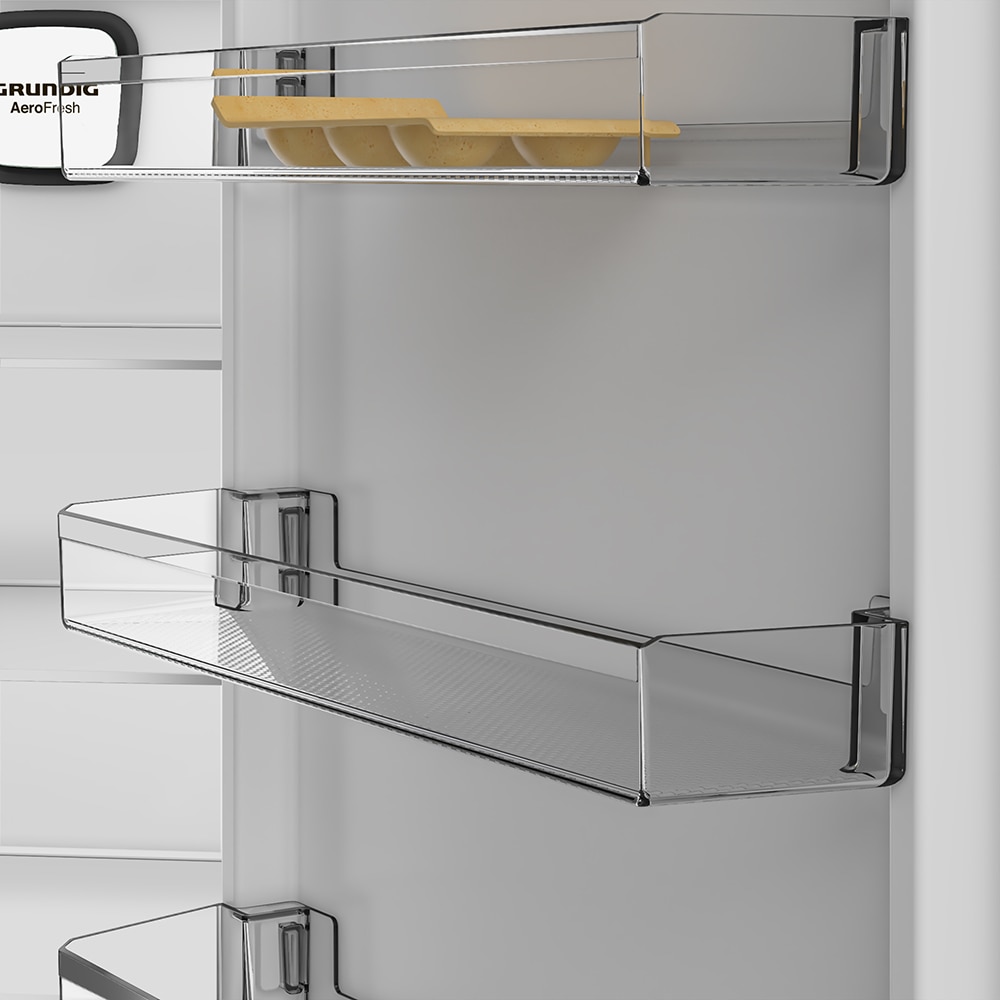 Combina frigorifica GRUNDIG GKPN 66831 XR, No Frost, 316 l, H 186.5 cm, Clasa D, dark inox