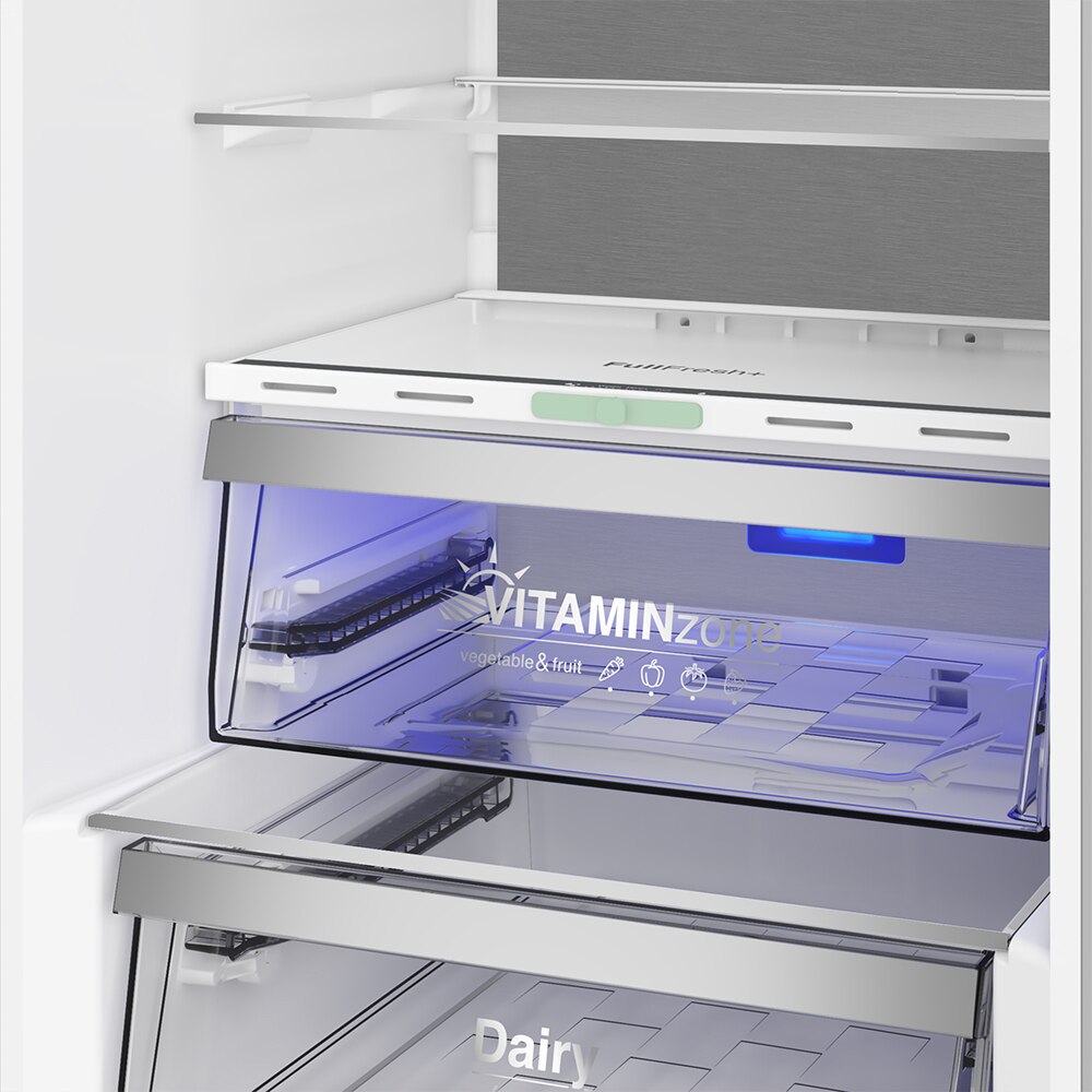 Combina frigorifica GRUNDIG GKPN 66840 LXPW, No Frost Duo Cooling, 316 l, H 186.5 cm, Clasa C, argintiu