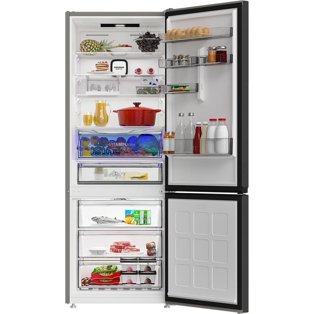 Combina frigorifica GRUNDIG GKPN6793XD, No Frost, 490 l, H 192 cm, Clasa D, dark inox