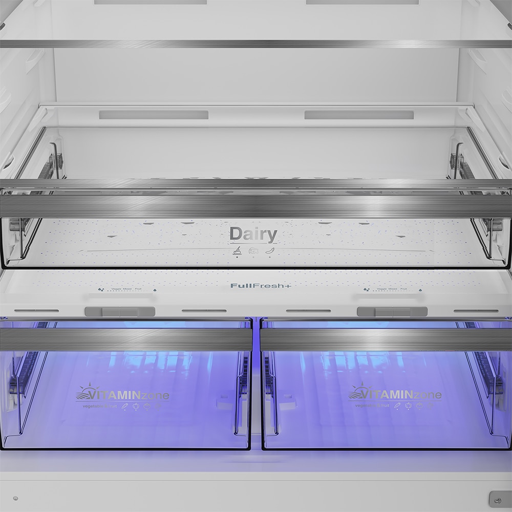 Combina frigorifica GRUNDIG GKPN6893FXD, No Frost, 615 l, H 193 cm, Clasa D, dark inox