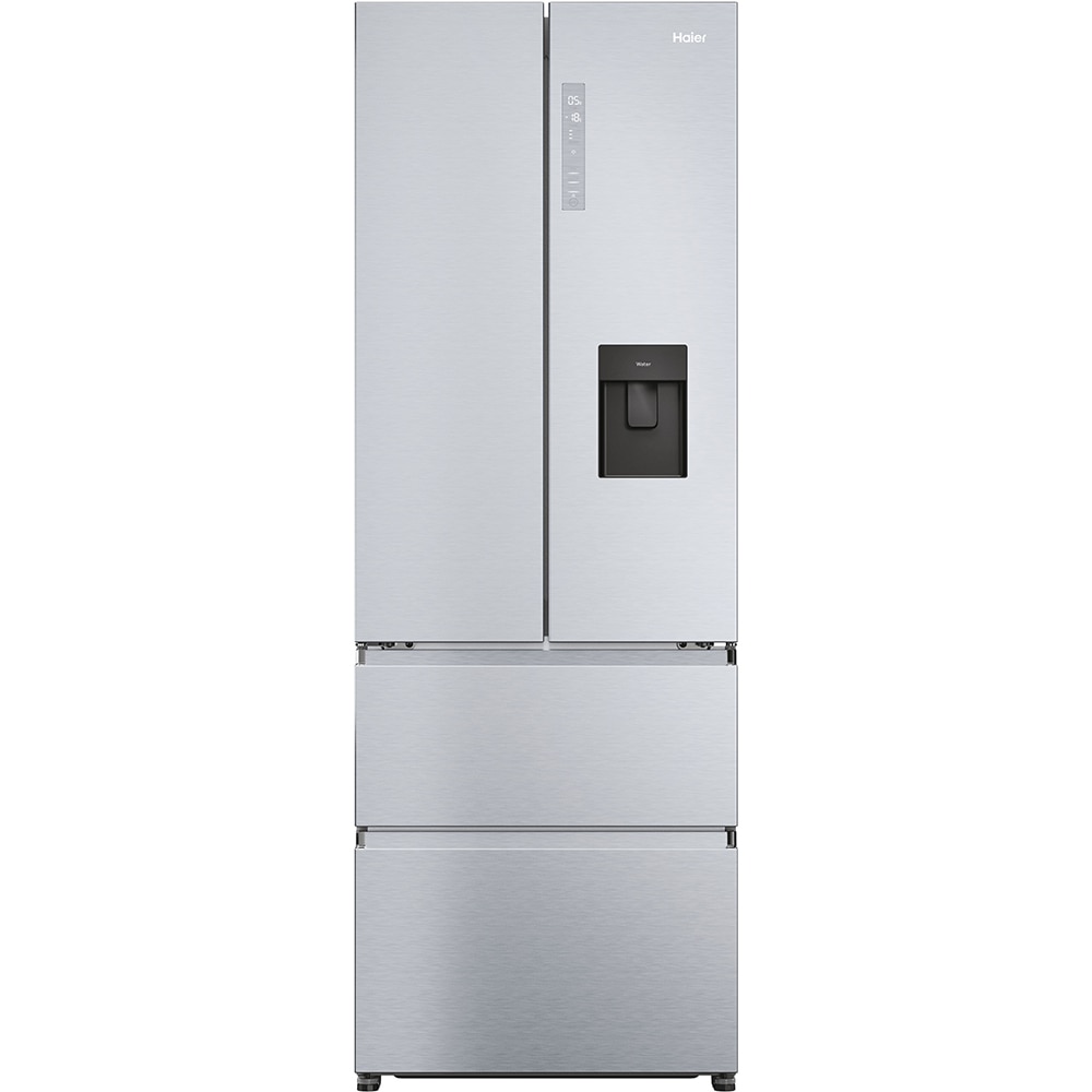 Side by Side HAIER HFR5720EWMG, Total No Frost, 477 l, H 201 cm, Clasa E, Dozator apa, argintiu