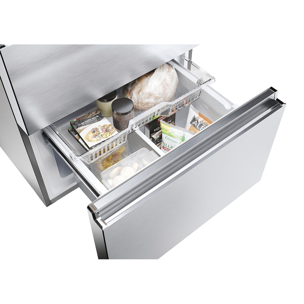 Side by Side HAIER HFR5720EWMG, Total No Frost, 477 l, H 201 cm, Clasa E, Dozator apa, argintiu