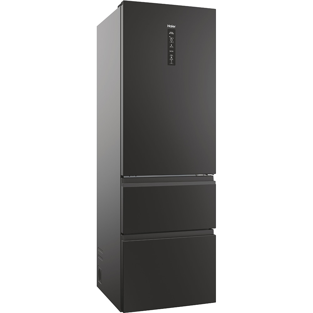 Combina frigorifica HAIER HTW5618DNPT, Total No Frost, 360 l, H 185 cm, Clasa D, Wi-Fi, negru