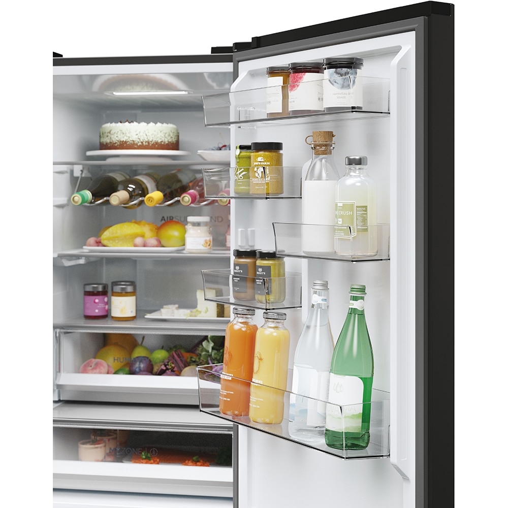 Combina frigorifica HAIER HTW5618DNPT, Total No Frost, 360 l, H 185 cm, Clasa D, Wi-Fi, negru