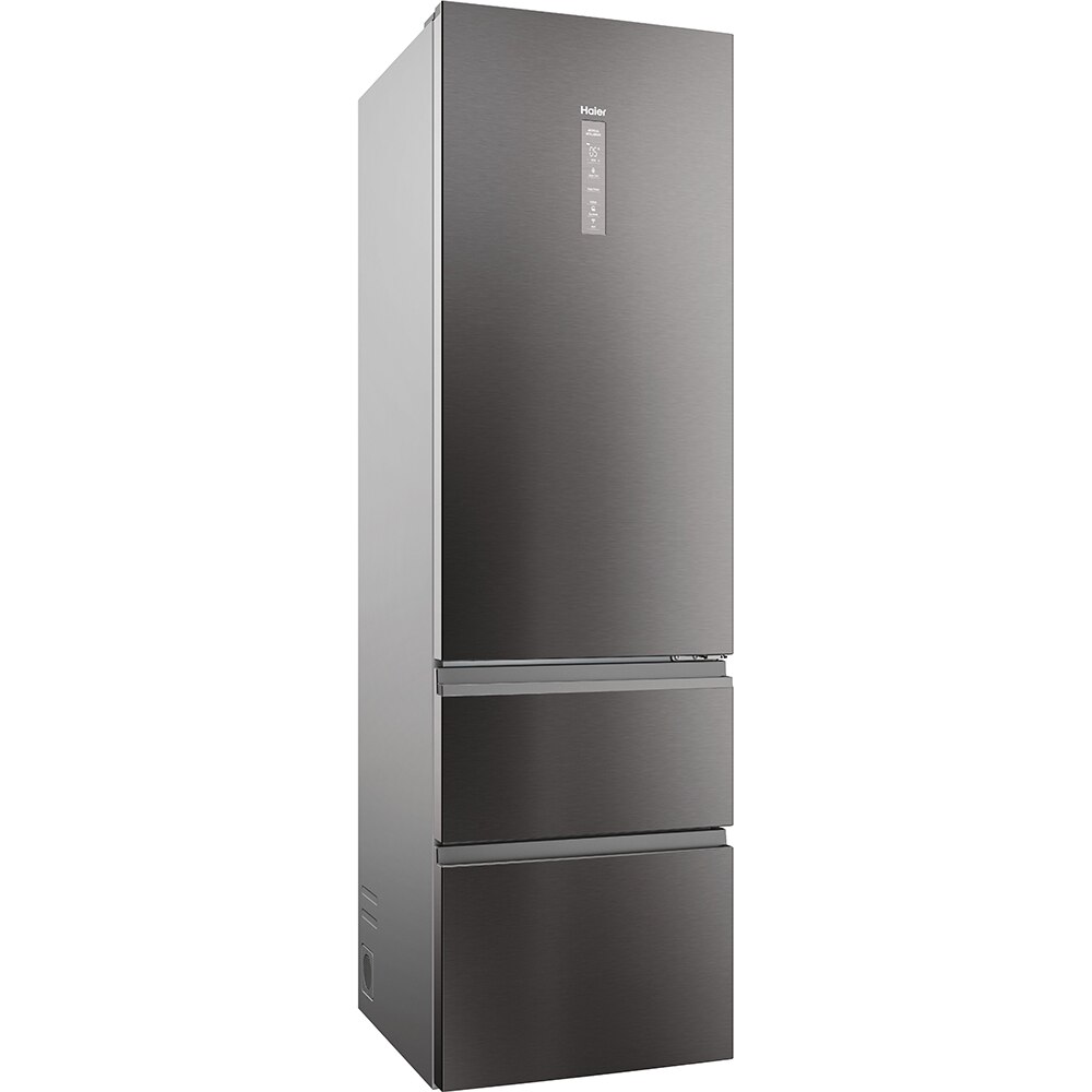 Combina frigorifica HAIER HTW5620CNMP, Total No Frost, 414 l, H 205 cm, Clasa C, Wi-Fi, negru