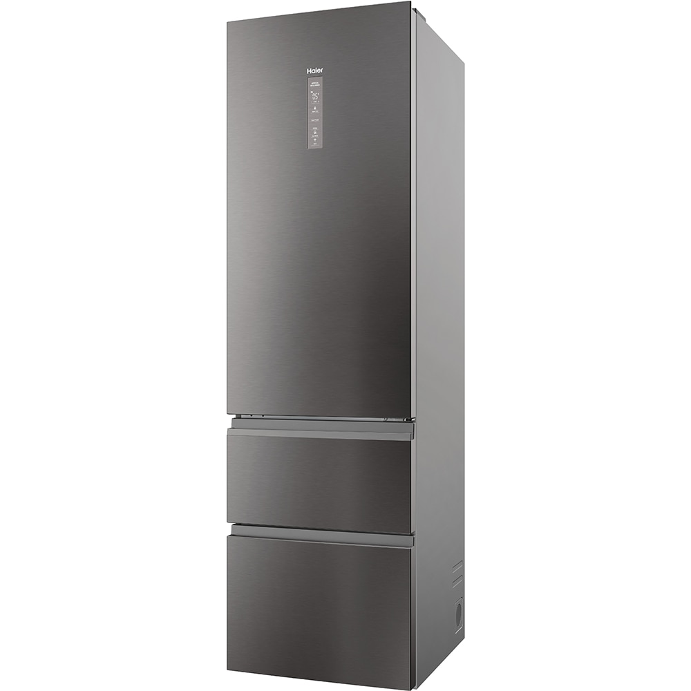 Combina frigorifica HAIER HTW5620CNMP, Total No Frost, 414 l, H 205 cm, Clasa C, Wi-Fi, negru