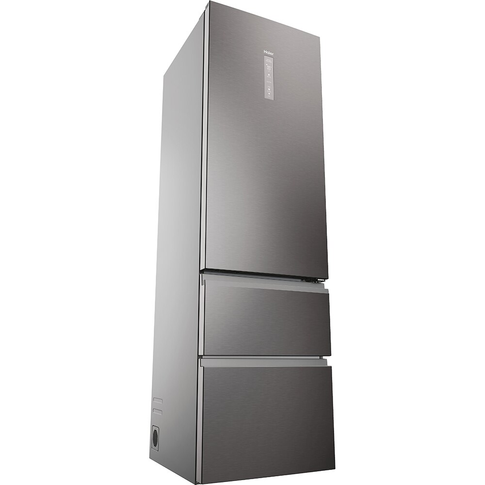Combina frigorifica HAIER HTW5620CNMP, Total No Frost, 414 l, H 205 cm, Clasa C, Wi-Fi, negru