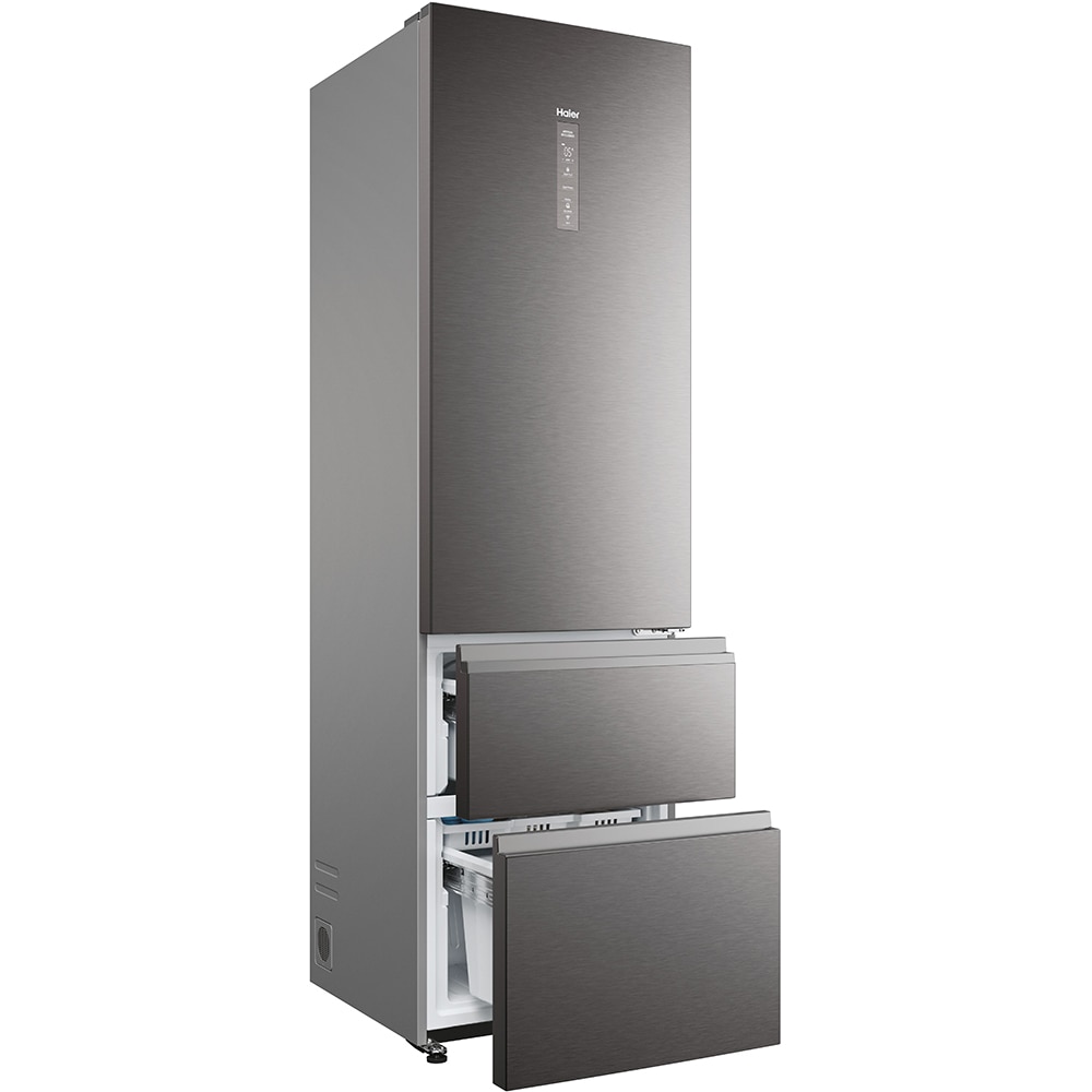 Combina frigorifica HAIER HTW5620CNMP, Total No Frost, 414 l, H 205 cm, Clasa C, Wi-Fi, negru