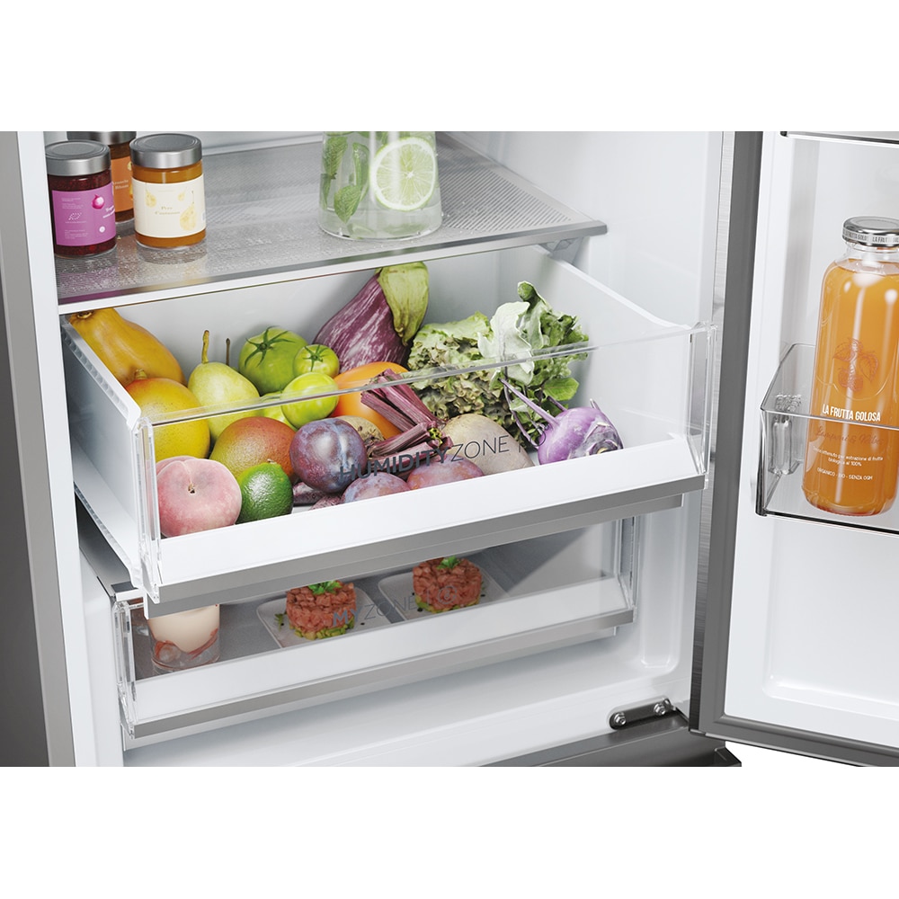 Combina frigorifica HAIER HTW5620DNMG, No Frost, 414 l, H 205 cm, Clasa D, Wi-Fi, inox