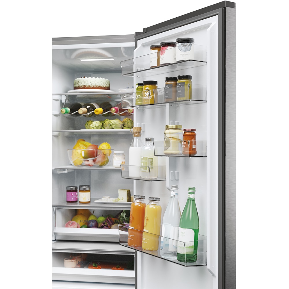 Combina frigorifica HAIER HTW5620DNMG, No Frost, 414 l, H 205 cm, Clasa D, Wi-Fi, inox