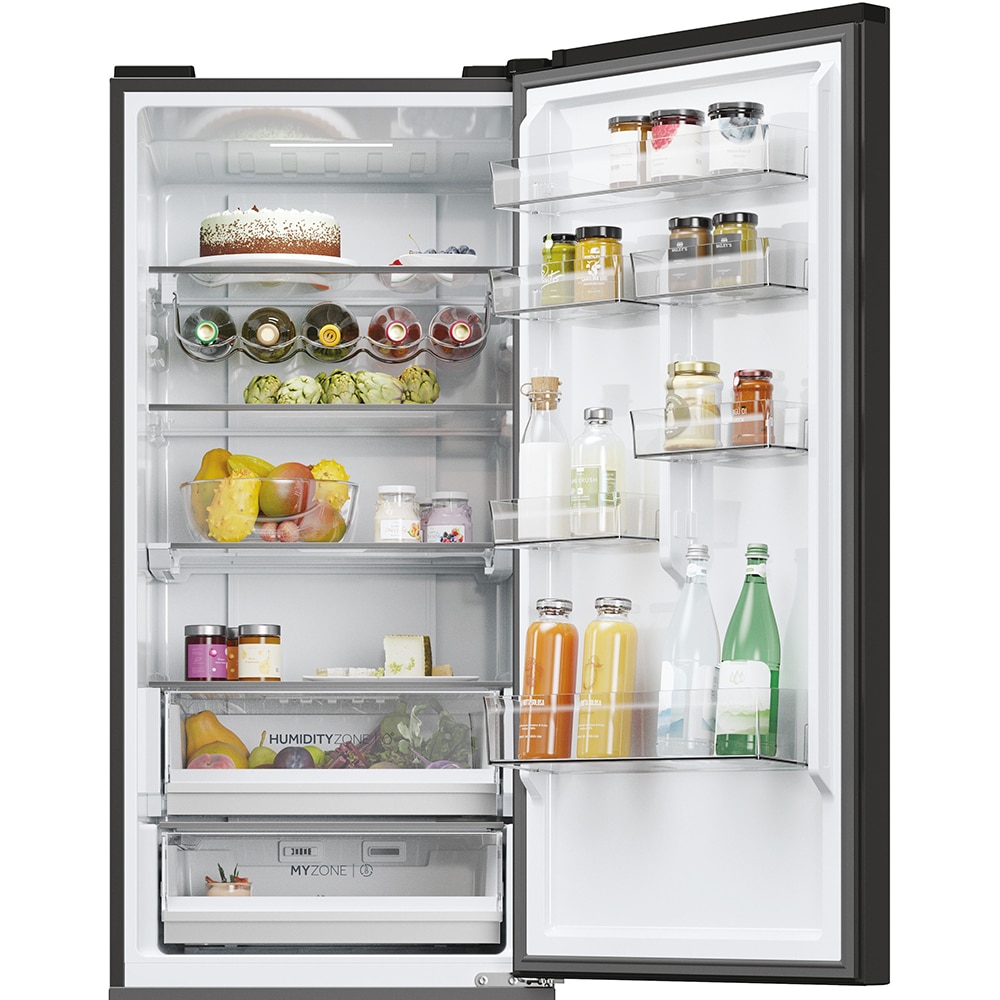 Combina frigorifica HAIER HTW5620DNPT, No Frost, 414 l, H 205 cm, Clasa D, Wi-Fi, negru