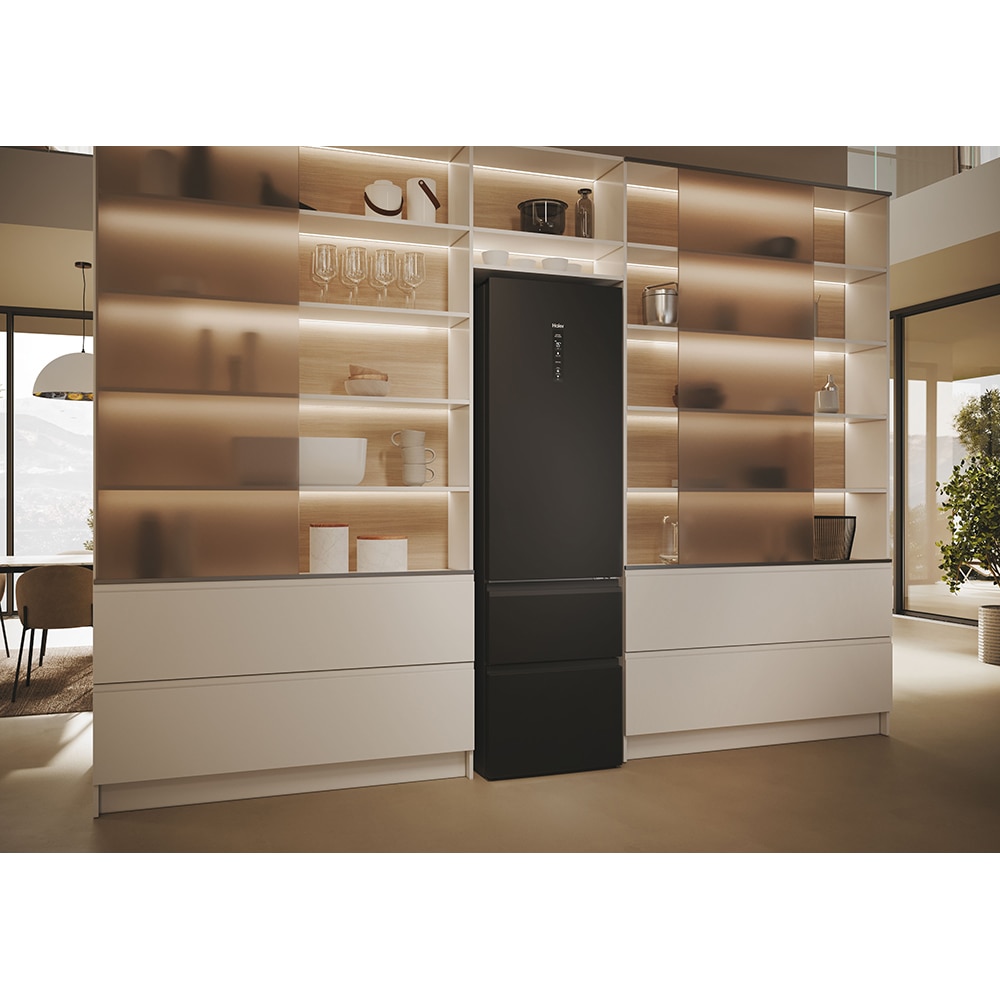 Combina frigorifica HAIER HTW5620DNPT, No Frost, 414 l, H 205 cm, Clasa D, Wi-Fi, negru
