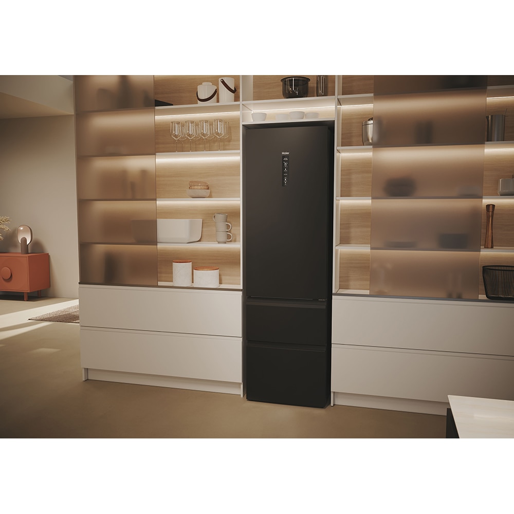 Combina frigorifica HAIER HTW5620DNPT, No Frost, 414 l, H 205 cm, Clasa D, Wi-Fi, negru