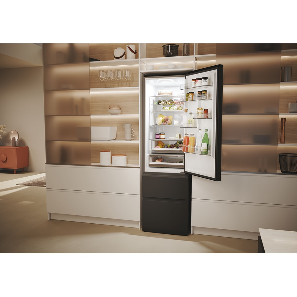 Combina frigorifica HAIER HTW5620DNPT, No Frost, 414 l, H 205 cm, Clasa D, Wi-Fi, negru