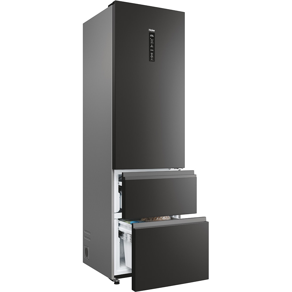 Combina frigorifica HAIER HTW5620DNPT, No Frost, 414 l, H 205 cm, Clasa D, Wi-Fi, negru