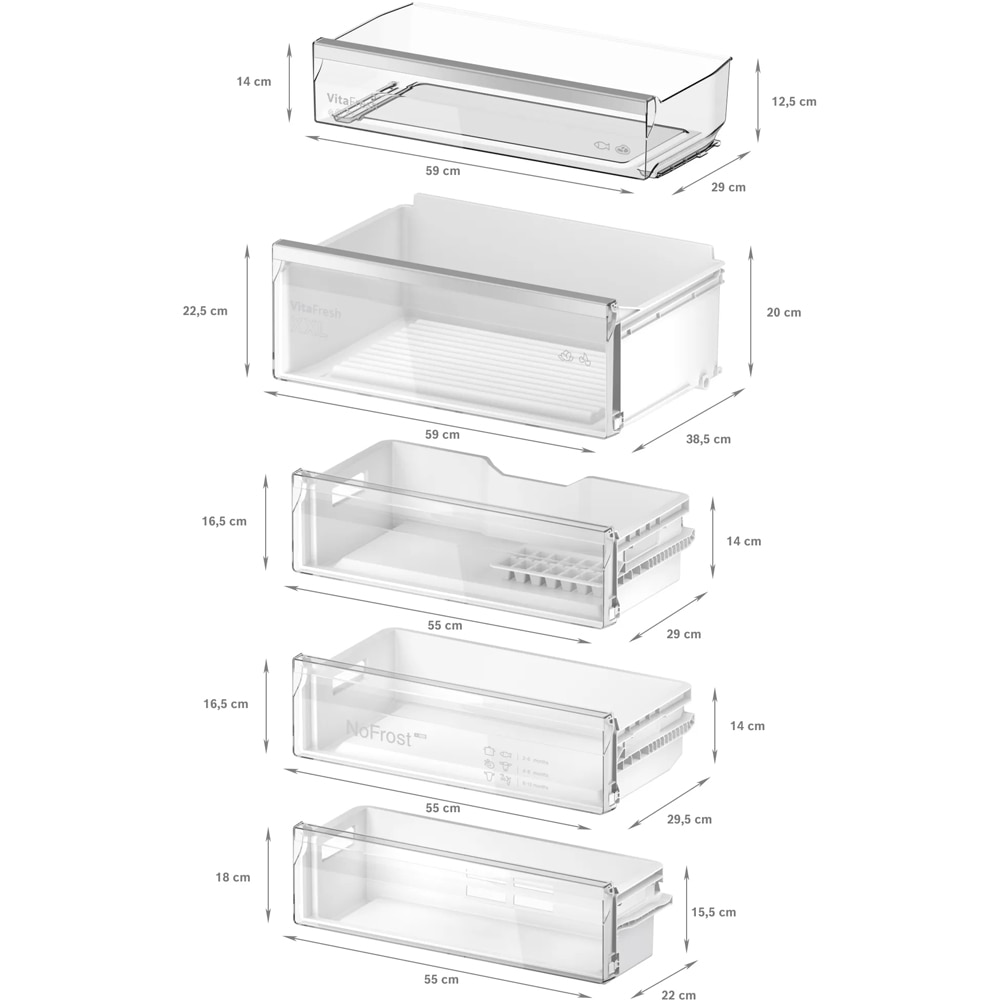 Combina frigorifica incorporabila BOSCH KBN96VFE0, No Frost, 383 l, H 193.5 cm, Clasa E