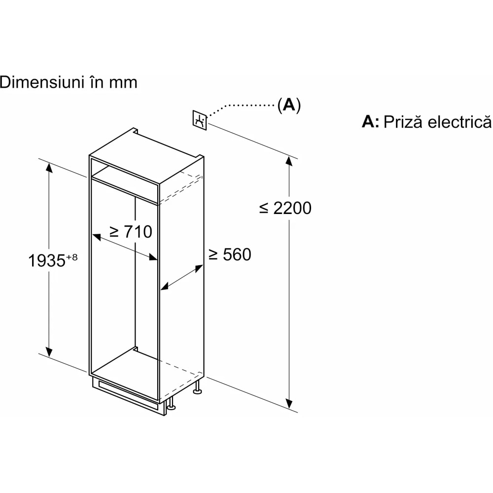 Combina frigorifica incorporabila BOSCH KBN96VFE0, No Frost, 383 l, H 193.5 cm, Clasa E