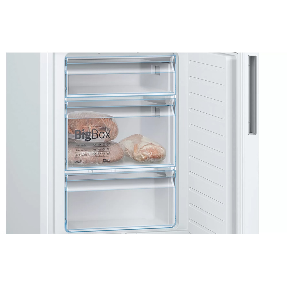 Combina frigorifica BOSCH KGE36AWCA, Low Frost, 308 l, H 186 cm, Clasa C, alb