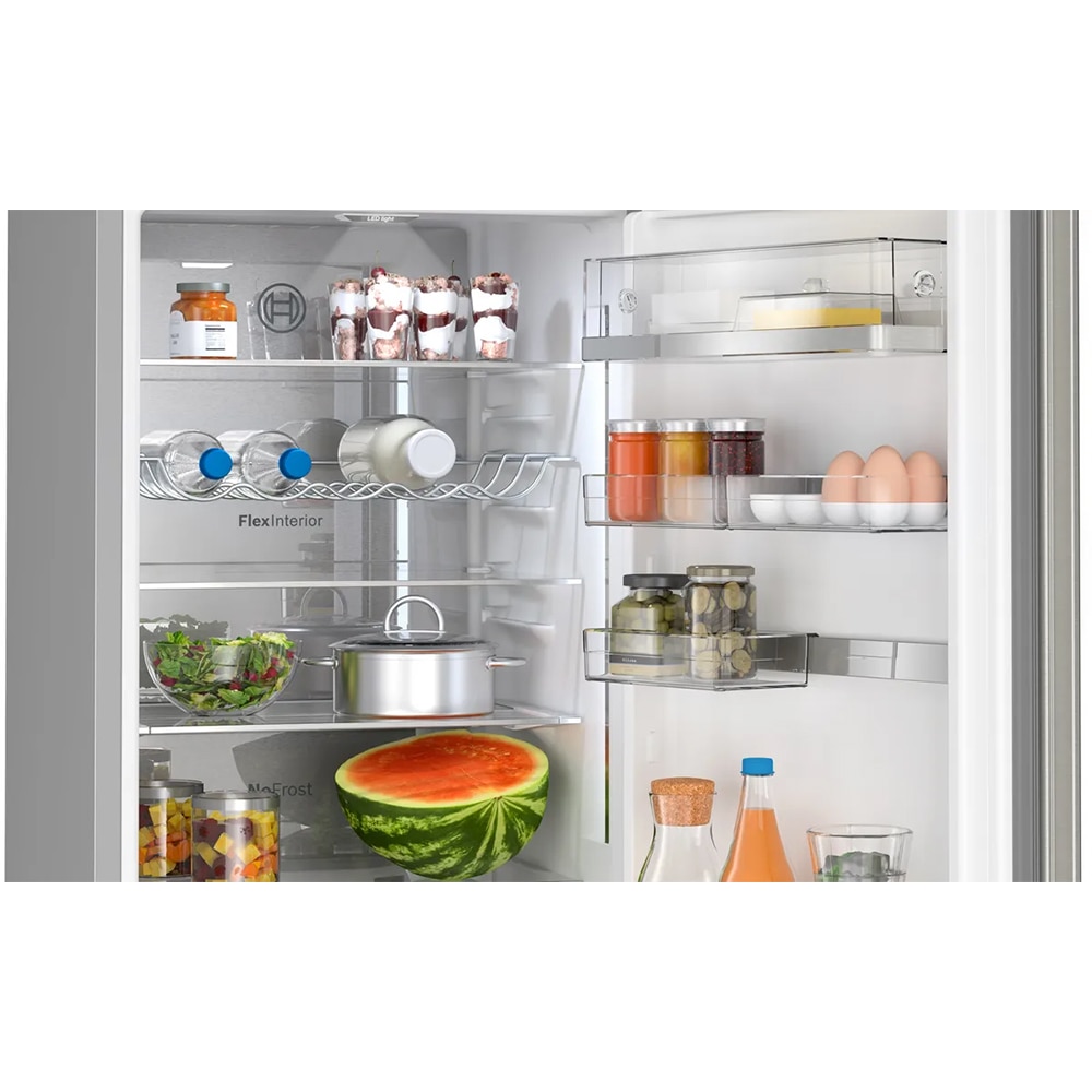 Combina frigorifica BOSCH KGN394ICF, No Frost, 363 l, H 203 cm, Clasa C, inox antiamprenta