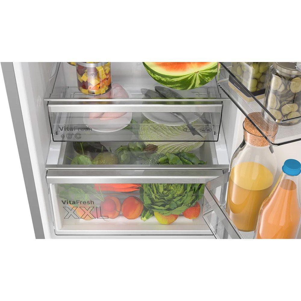 Combina frigorifica BOSCH KGN394ICF, No Frost, 363 l, H 203 cm, Clasa C, inox antiamprenta