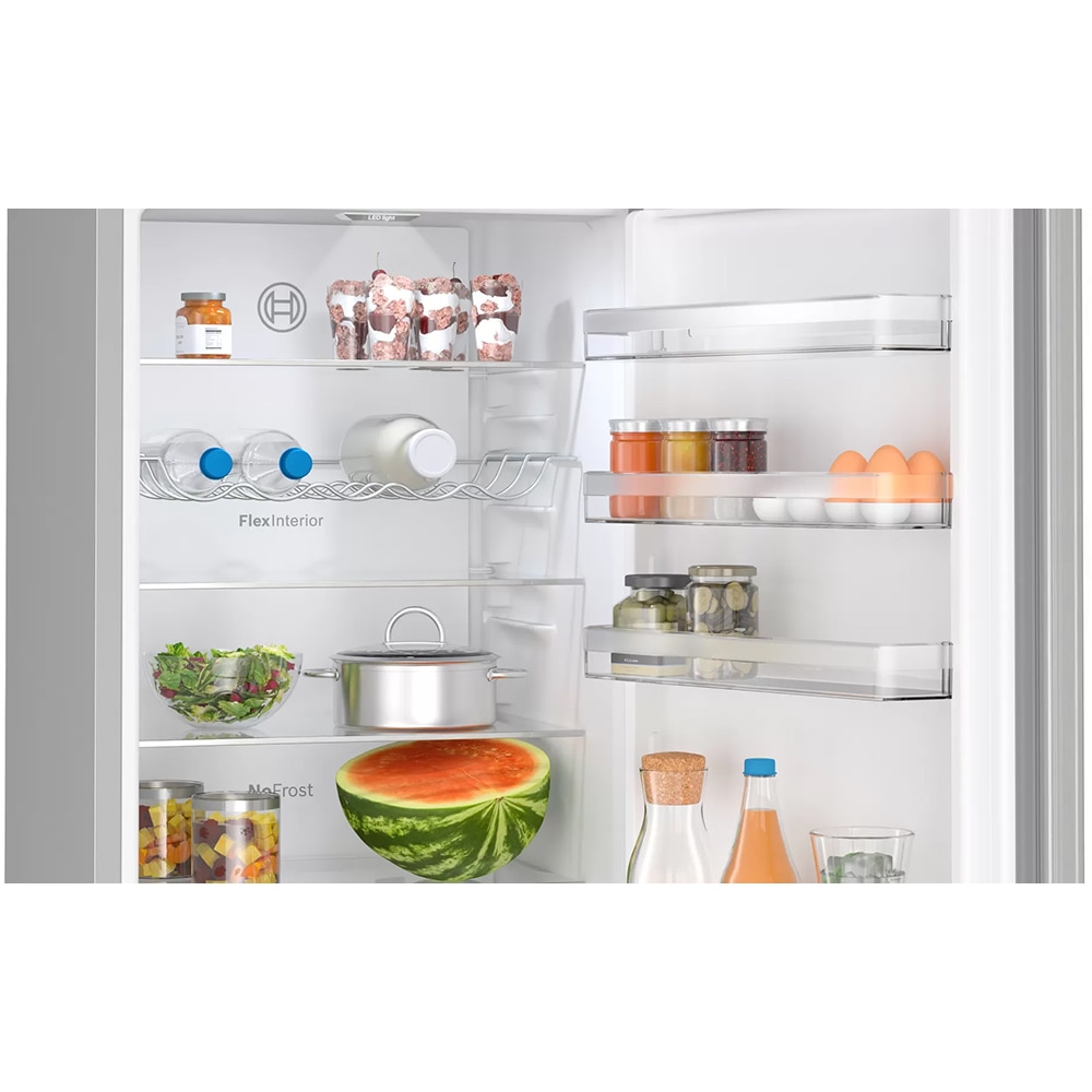 Combina frigorifica BOSCH KGN397LDF, No Frost, 363 l, H 203 cm, Clasa D, inox