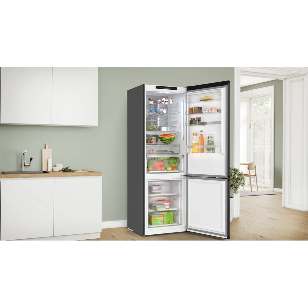 Combina frigorifica BOSCH KGN49LBCF, No Frost, 440 l, H 203 cm, Clasa C, negru