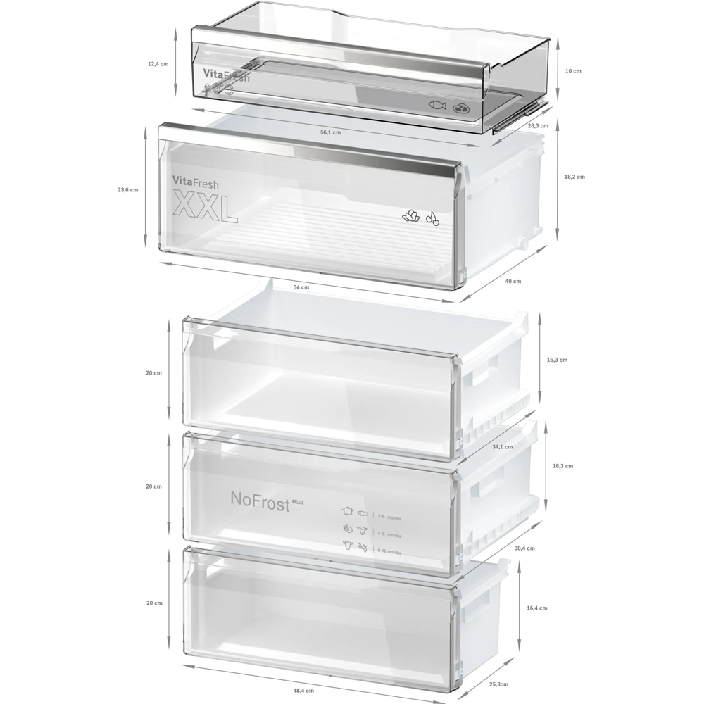 Combina frigorifica BOSCH KGN49LBCF, No Frost, 440 l, H 203 cm, Clasa C, negru