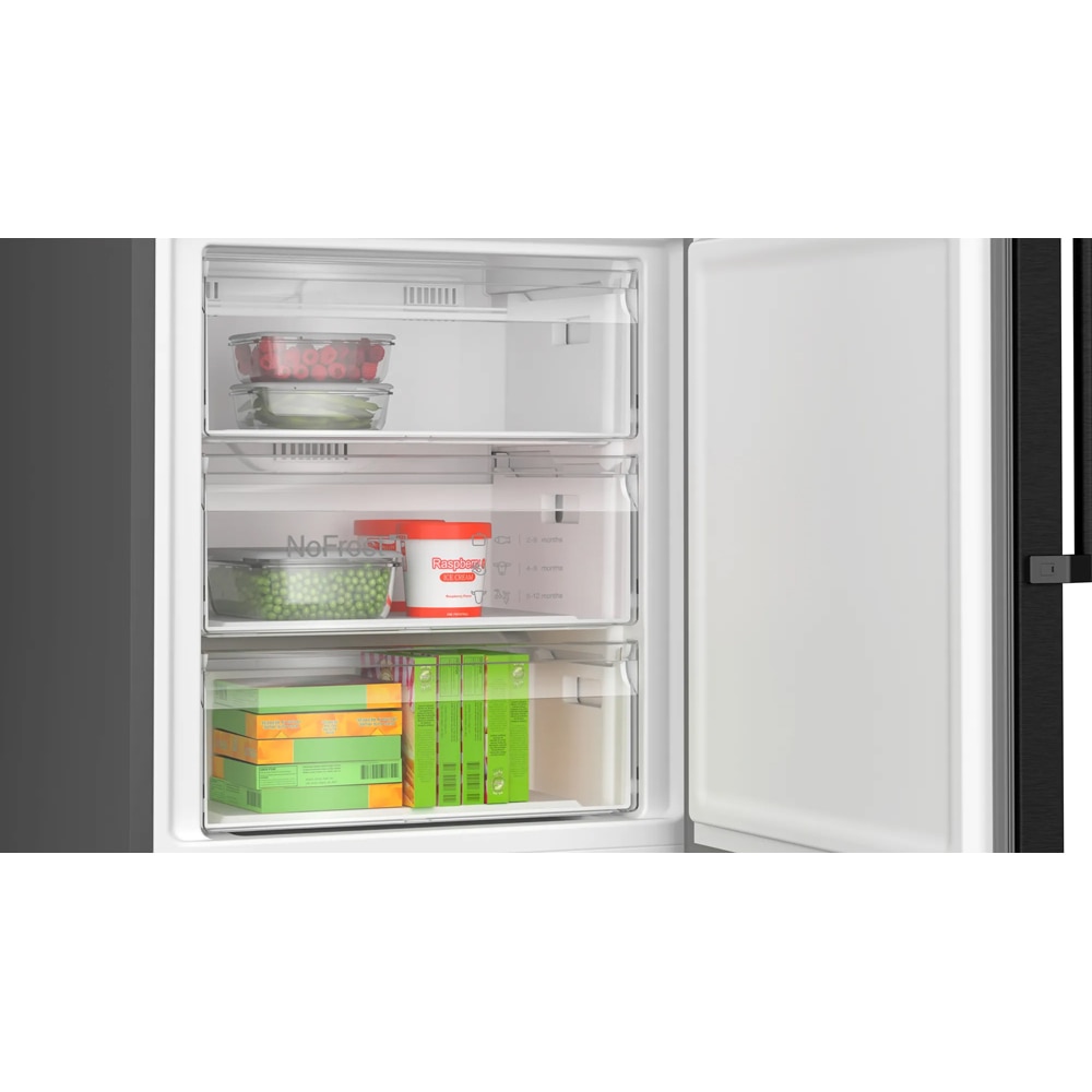 Combina frigorifica BOSCH KGN49VXDT, No Frost, 440 l, H 203 cm, Clasa D, dark inox