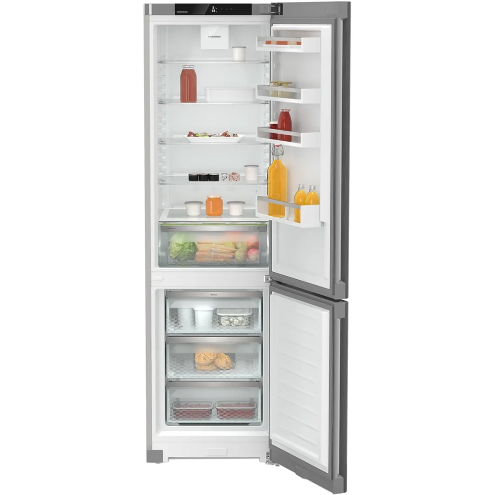 Combina frigorifica LIEBHERR KGNsf 57Vd03 Pure, Duo Cooling, 371 l, H 201.5 cm, Clasa D, argintiu
