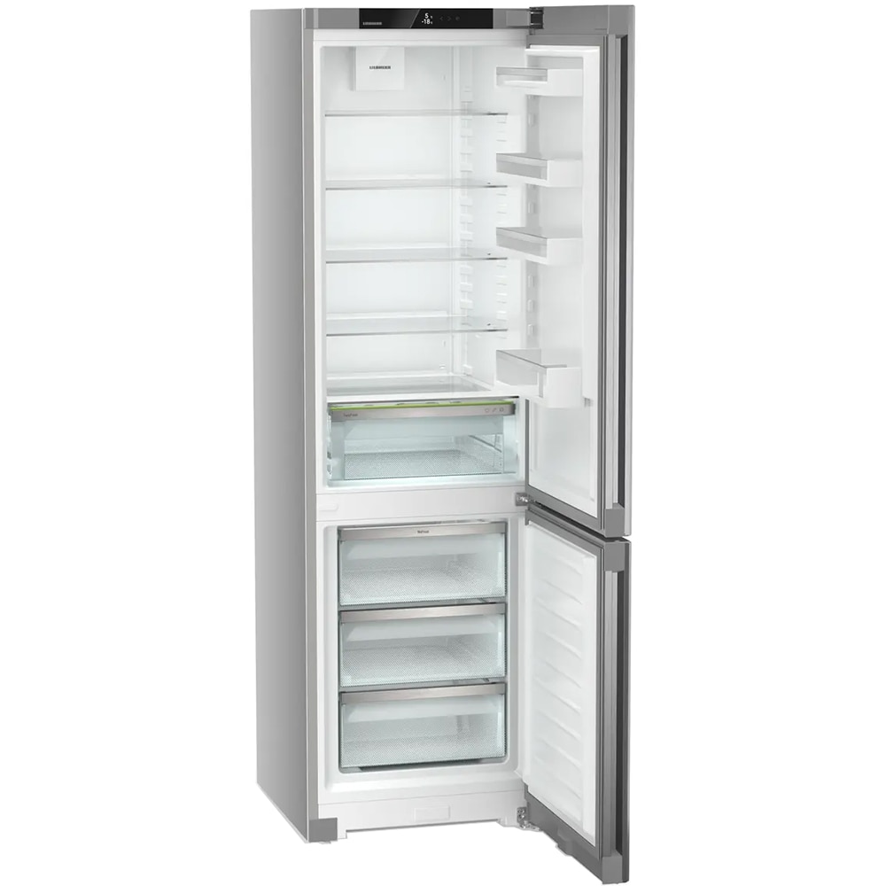 Combina frigorifica LIEBHERR KGNsf 57Vd03 Pure, Duo Cooling, 371 l, H 201.5 cm, Clasa D, argintiu