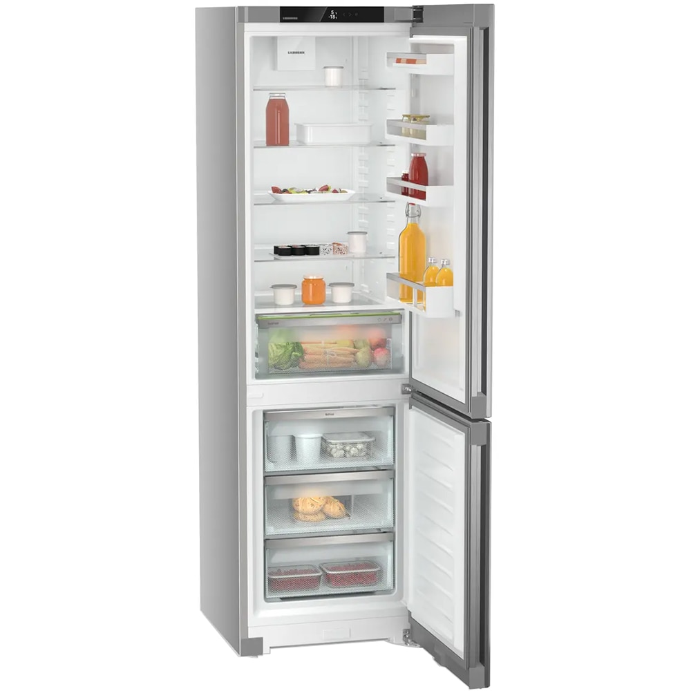 Combina frigorifica LIEBHERR KGNsf 57Vd03 Pure, Duo Cooling, 371 l, H 201.5 cm, Clasa D, argintiu