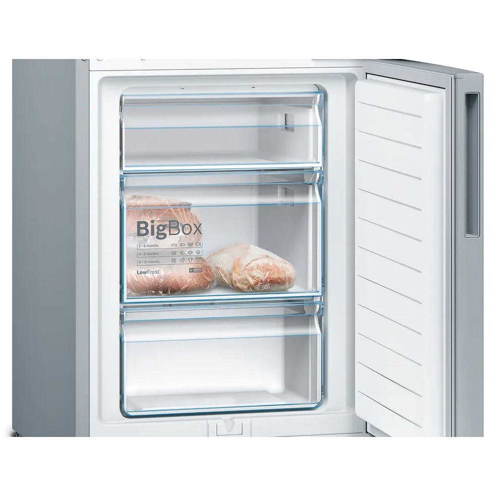 Combina frigorifica BOSCH KGV36VLEAS, 308 l, H 186 cm, Clasa E, argintiu