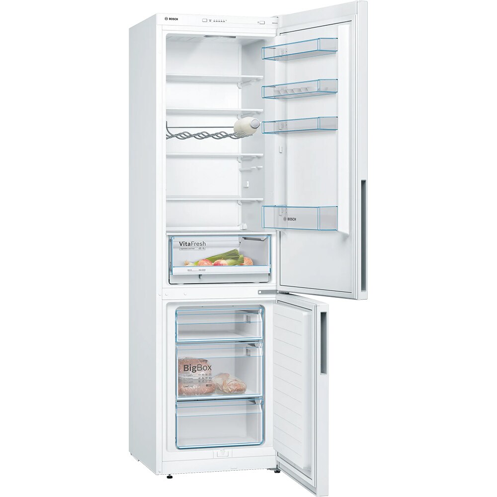 Combina frigorifica BOSCH KGV39VWEA, 343 l, H 201 cm, Clasa E, alb