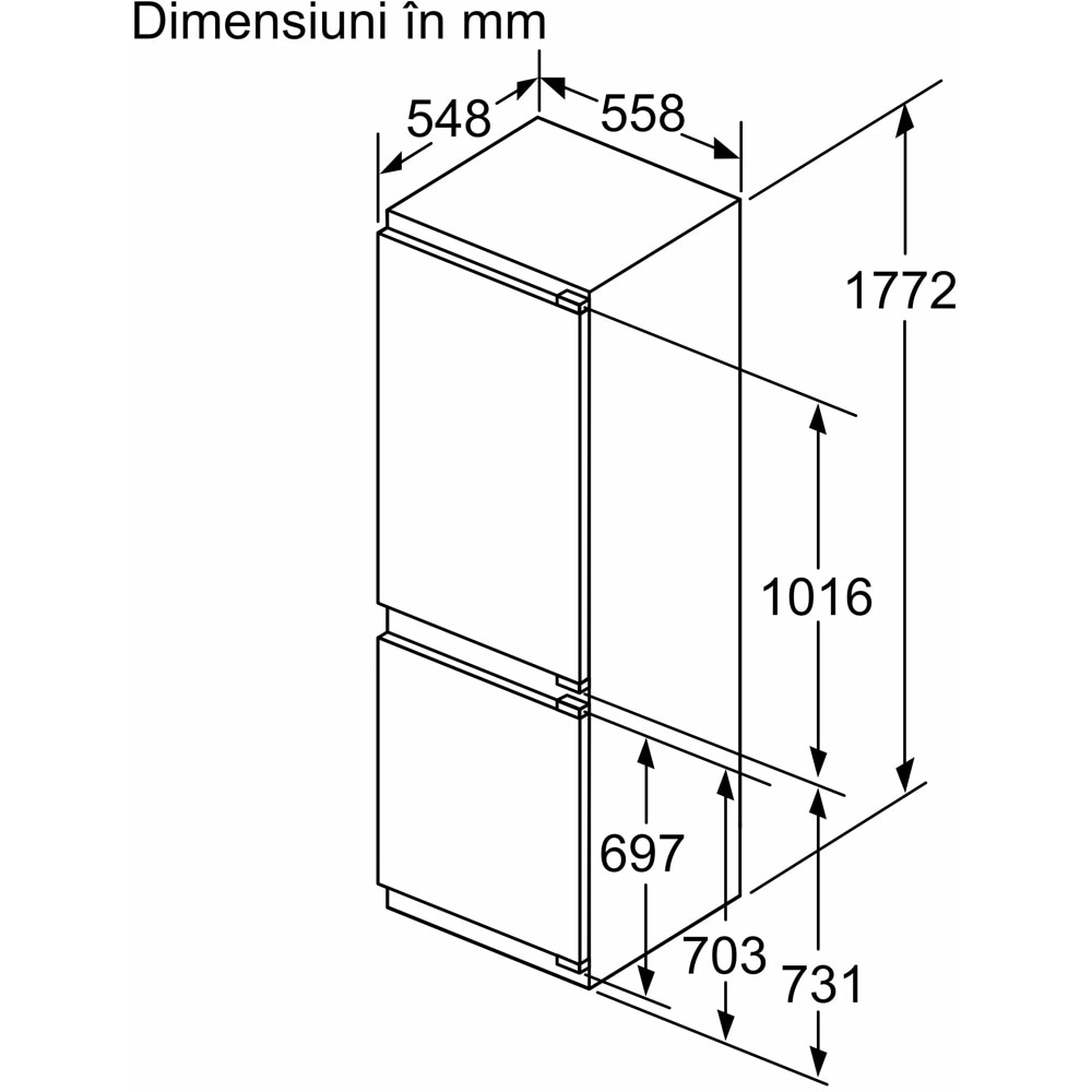Combina frigorifica incorporabila BOSCH KIN86ADD0, EcoAirflow, 260 l, H 177 cm, Clasa D