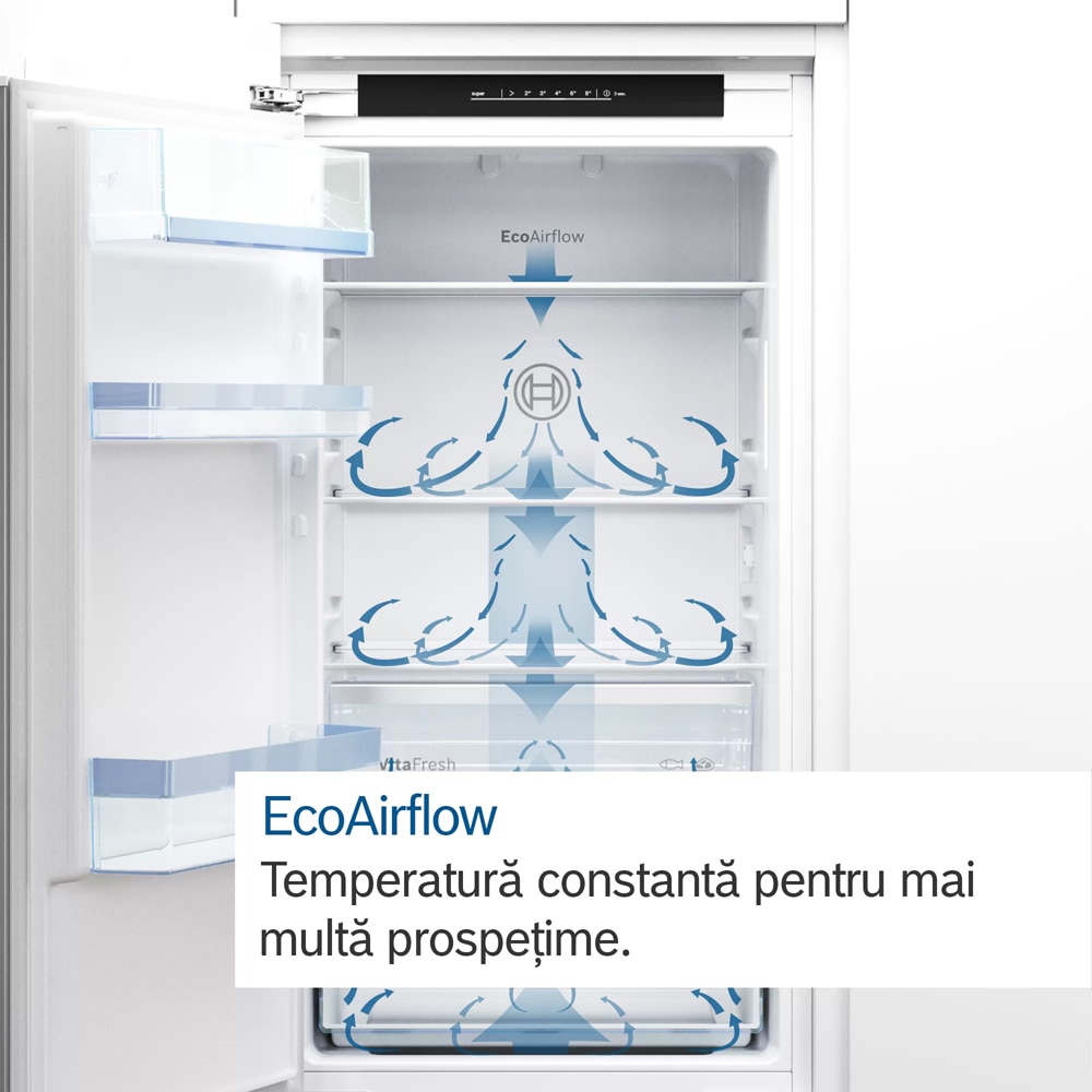 Combina frigorifica incorporabila BOSCH KIN86ADD0, EcoAirflow, 260 l, H 177 cm, Clasa D