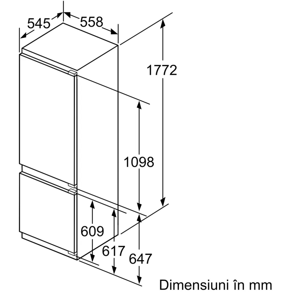 Combina frigorifica incorporabila BOSCH KIS87AFE0, 272 l, H 177.2 cm, Clasa E