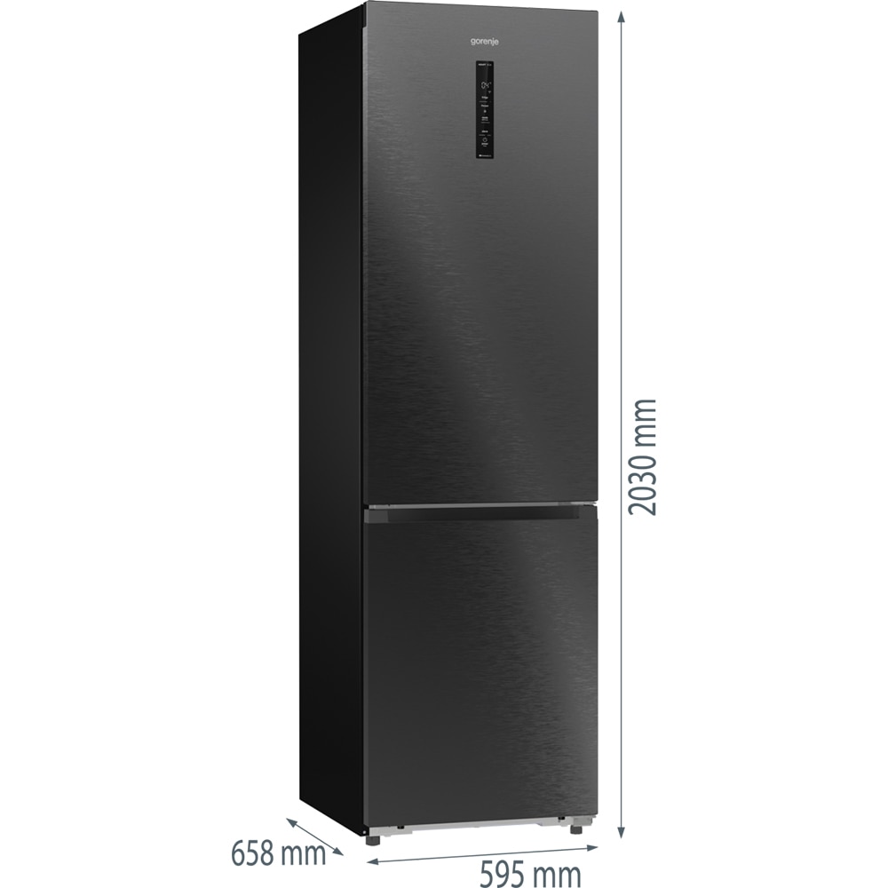 Combina frigorifica GORENJE NRB620C61BX4WFE, NoFrost Plus, 413 l, H 203 cm, Clasa C, Wi-Fi, antracit