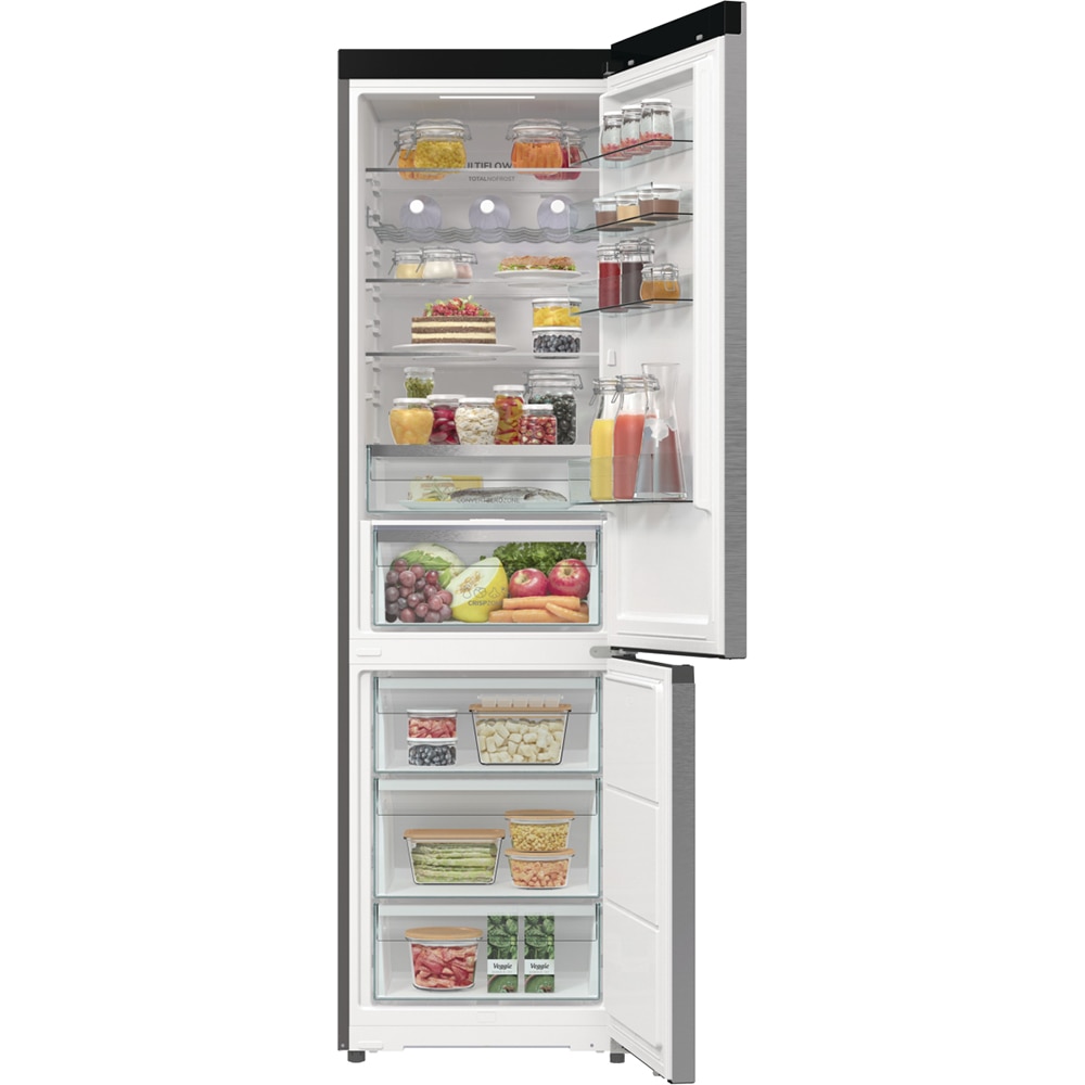 Combina frigorifica GORENJE NRB620C61X4WFE, NoFrost Plus, 413 l, H 203 cm, Clasa C, Wi-Fi, argintiu