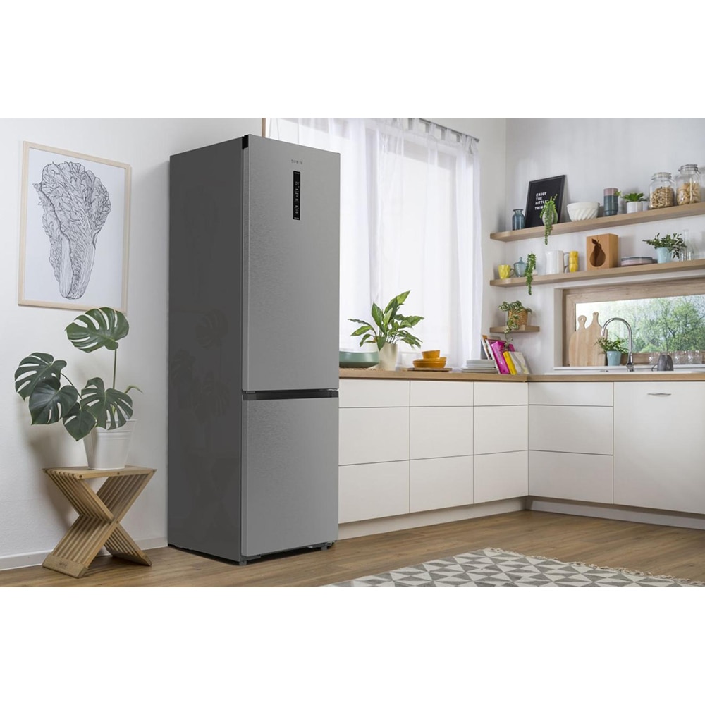 Combina frigorifica GORENJE NRB620C61X4WFE, NoFrost Plus, 413 l, H 203 cm, Clasa C, Wi-Fi, argintiu