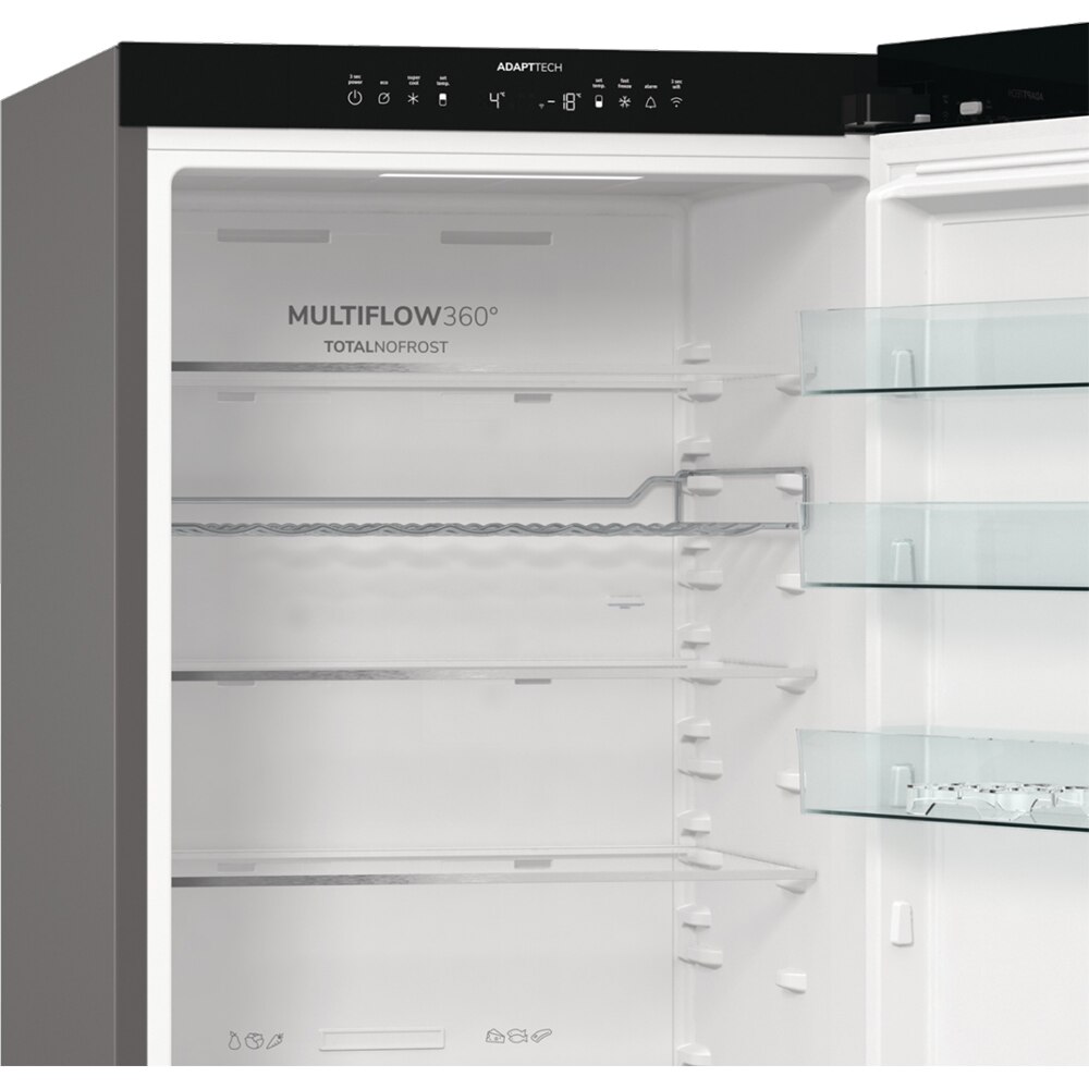 Combina frigorifica GORENJE NRB620C6X4WFE, NoFrost Plus, 413 l, H 203 cm, Clasa C, Wi-Fi, argintiu