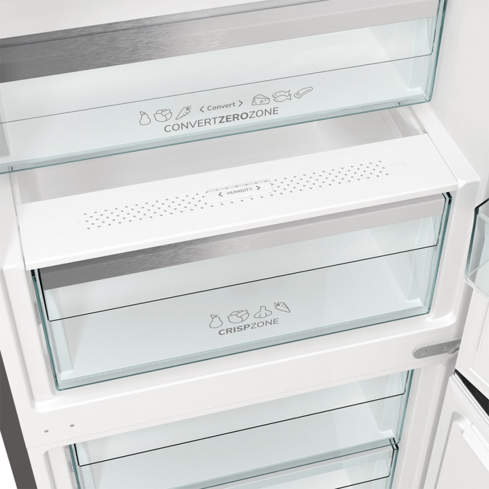 Combina frigorifica GORENJE NRB620C6X4WFE, NoFrost Plus, 413 l, H 203 cm, Clasa C, Wi-Fi, argintiu