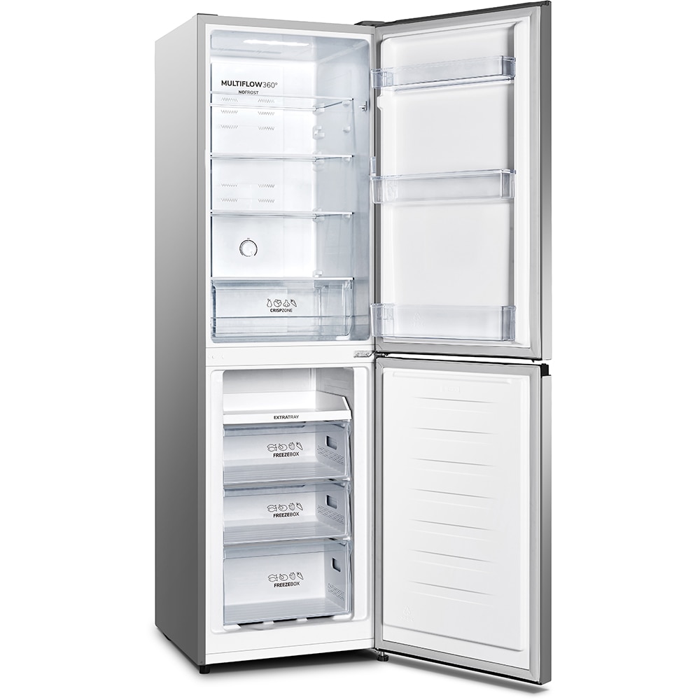 Combina frigorifica GORENJE NRK418ECS4, No Frost Plus, 256 l, H 182.4 cm, Clasa E, gri