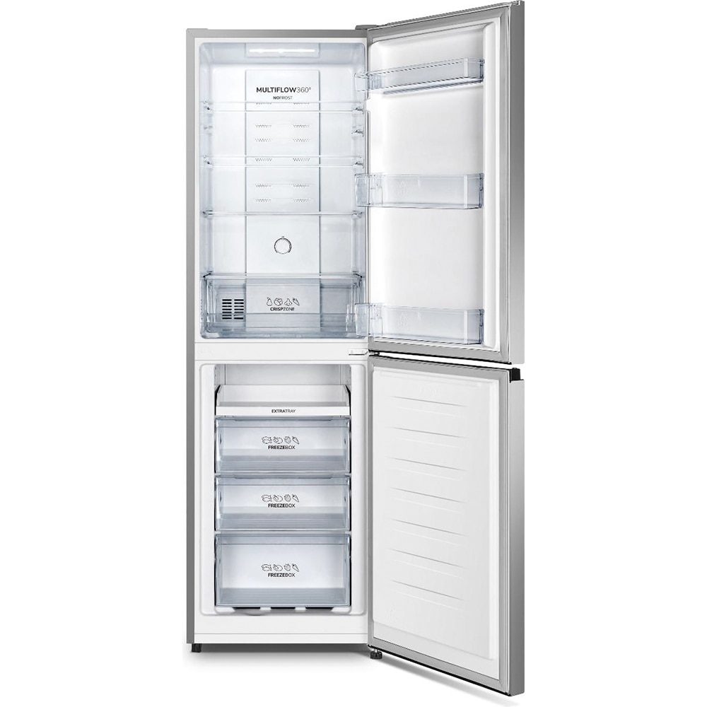 Combina frigorifica GORENJE NRK418ECS4, No Frost Plus, 256 l, H 182.4 cm, Clasa E, gri