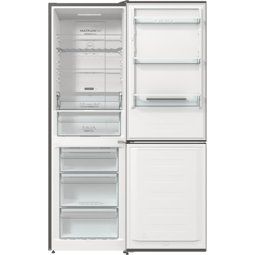 Combina frigorifica GORENJE NRK6192AXL4, NoFrost Plus, 300 l, H 185 cm, Clasa E, inox