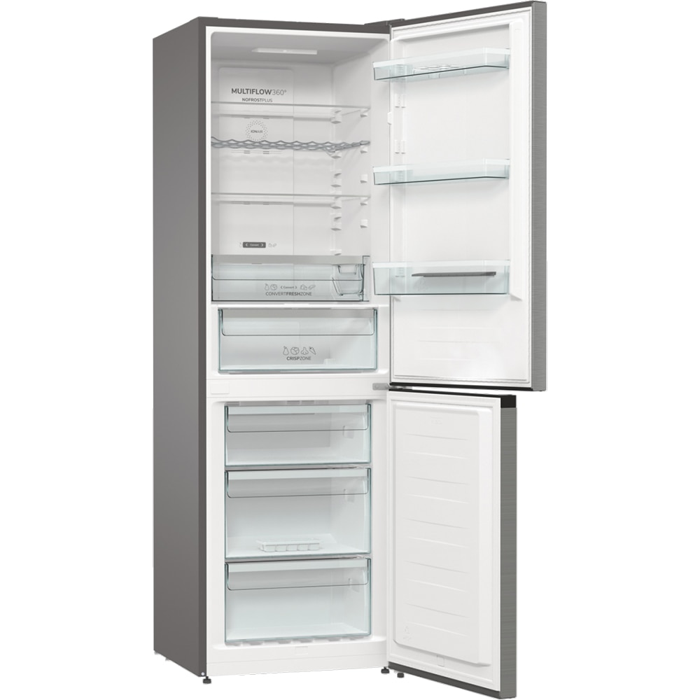 Combina frigorifica GORENJE NRK6192AXL4, NoFrost Plus, 300 l, H 185 cm, Clasa E, inox