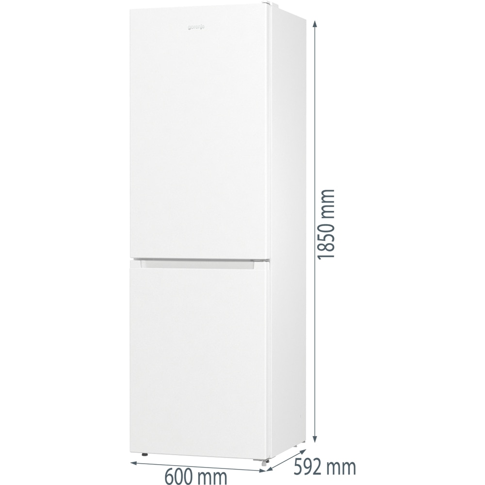 Combina frigorifica GORENJE NRK619EEW4, No Frost, 300 l, H 185 cm, Clasa E, alb