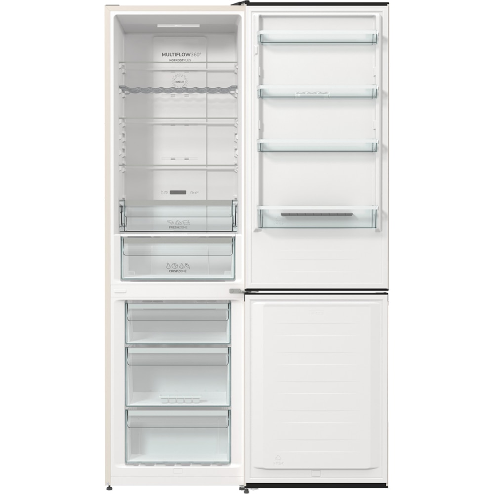 Combina frigorifica GORENJE NRK6202AC4, No Frost Plus, 331 l, H 200 cm, Clasa E, crem