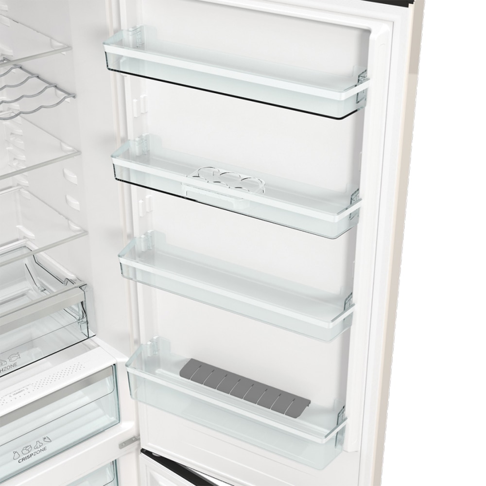 Combina frigorifica GORENJE NRK6202AC4, No Frost Plus, 331 l, H 200 cm, Clasa E, crem